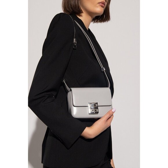 Givenchy Small 4G Crossbody Box Bag Cloud Grey Leather - Picture 1 of 16